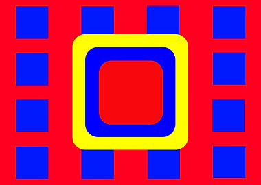 Rounded Squares on Red