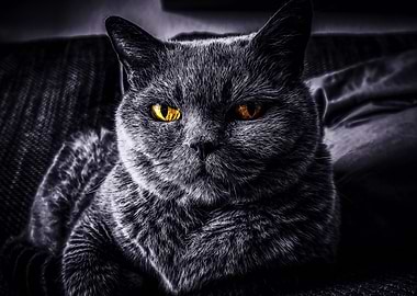Evil black cat