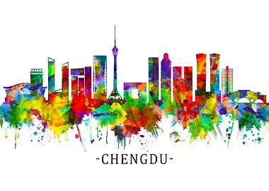 Chengdu China Skyline