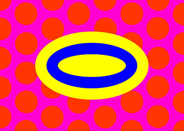 Yellow Elipse on Pink