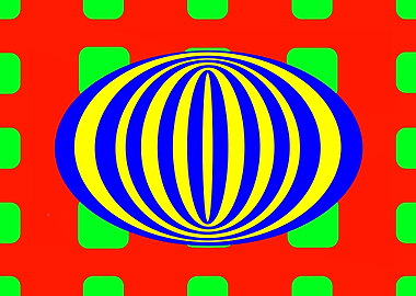 Blue Elipse on Green