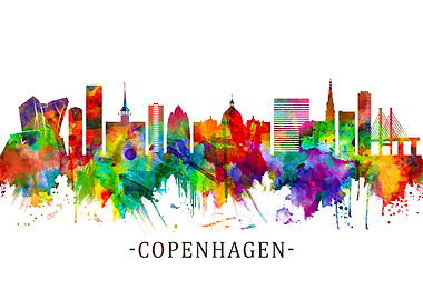 Copenhagen Denmark Skyline