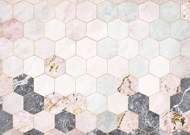 Marbled hexagons