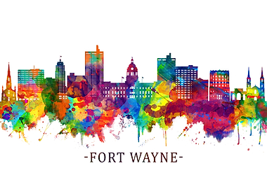 Fort Wayne Indiana Skyline