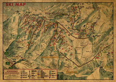 Sauze D Oulx Piste Ski Map