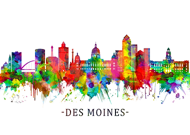 Des Moines Iowa Skyline
