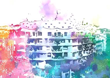 Casa Mila Watercolor