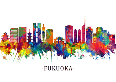Fukuoka Japan Skyline