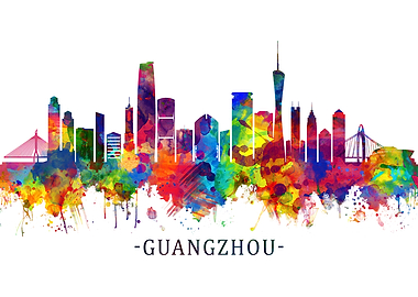 Guangzhou China Skyline