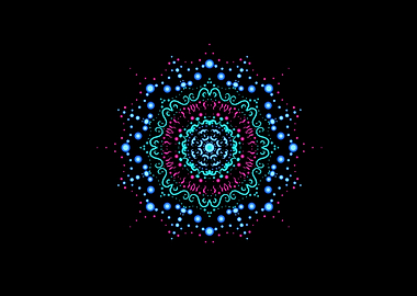 Mandala neon black
