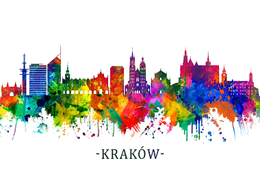 Krakow Poland Skyline