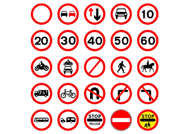 Road Signs Red Round