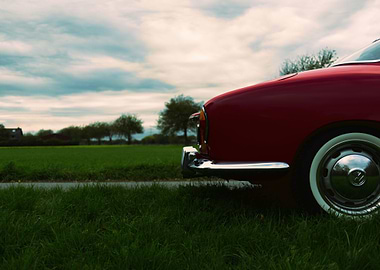 Karman Ghia with a scenery