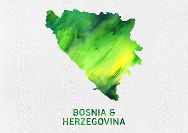 Bosnia Watercolor Map
