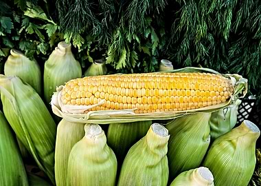 Yellow Corn Green Cobs 02