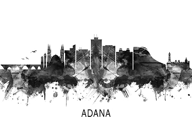 Adana Turkey Skyline BW