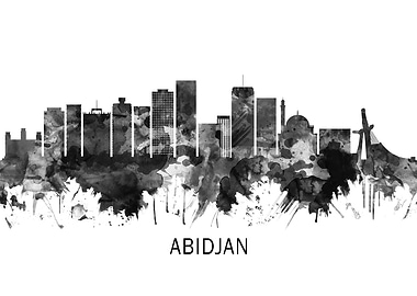Abidjan Skyline BW