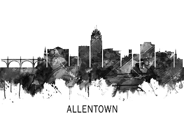 Allentown Skyline BW