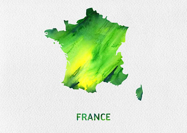 France Watercolor Map