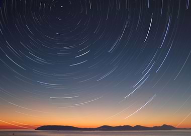 Ocean star island sunset