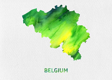 Belgium Watercolor Map