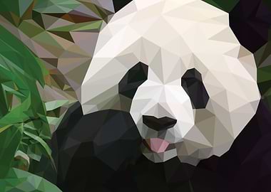 Low poly panda
