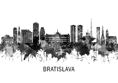 Bratislava Skyline BW