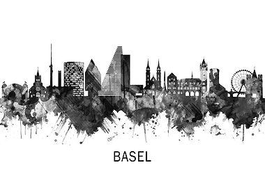 Basel Switzerland Skyline