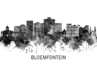 Bloemfontein Skyline BW