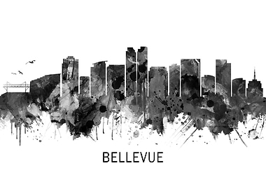 Bellevue Skyline BW