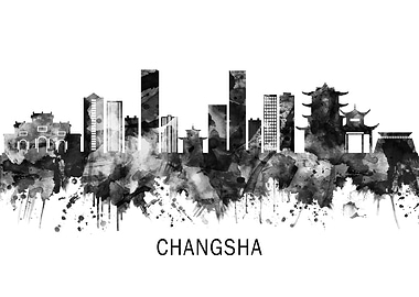 Changsha China Skyline BW