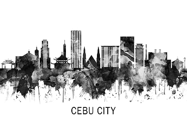 Cebu City Skyline BW