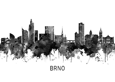 Brno Skyline BW