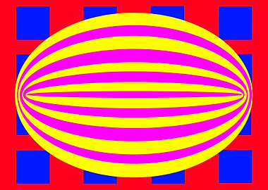 Yellow Elipse on Red