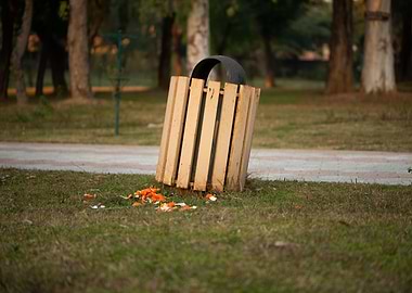 Wooden Recycle Bin