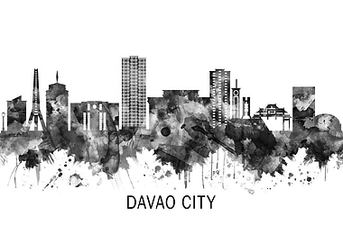 Davao City Skyline BW