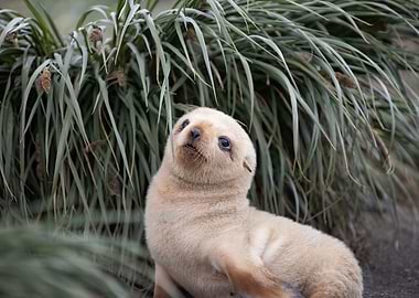 A Baby Leucistic Fur Seal