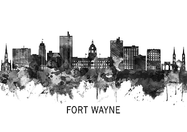 Fort Wayne Indiana Skyline