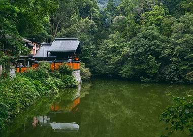 A shrine by the lake