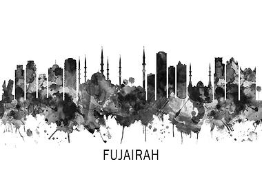 Fujairah UAE Skyline BW