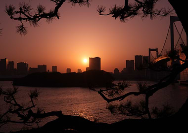 Sunset over Odaiba Tokyo