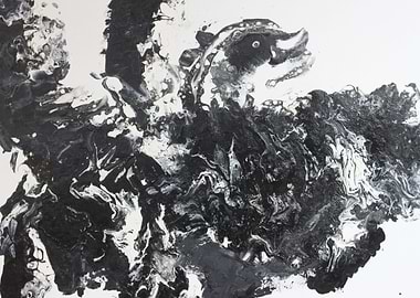 flipper in black and white