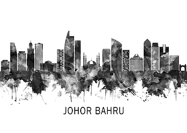 Johor Bahru Skyline BW
