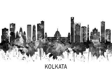Kolkata Skyline BW