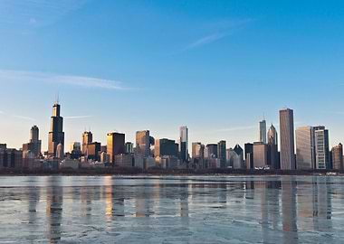 Frozen Chicago Skyline