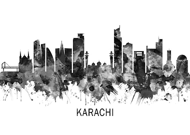 Karachi Skyline BW