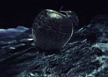 Mechanic apple on the moon