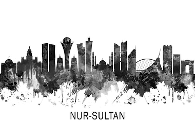 Nur Sultan Skyline BW