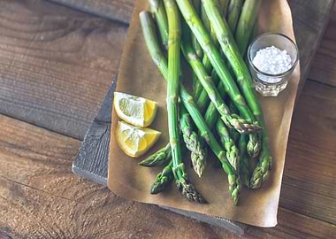Bunch of cooked asparagus