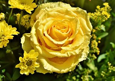 Yellow Rose In Bloom